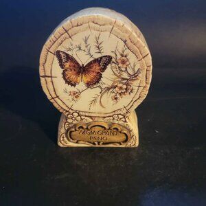 Vintage Treasure Craft Ceramic Butterfly Coin Bank MGM Grand Souvenir